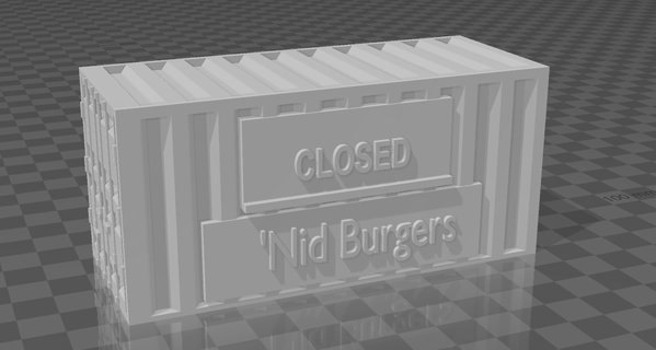 iso container burger food stall containter crate storage modern sci fi terrain building construction 3d print model - Mito3D