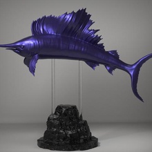istiophorus art cartoon toy animal fish ocean atlantic sailfish 3d print model - Mito3D