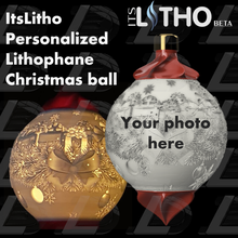 istlitho creamy personalized lithophane christmas ball tree light fir garland 3d print model - Mito3D