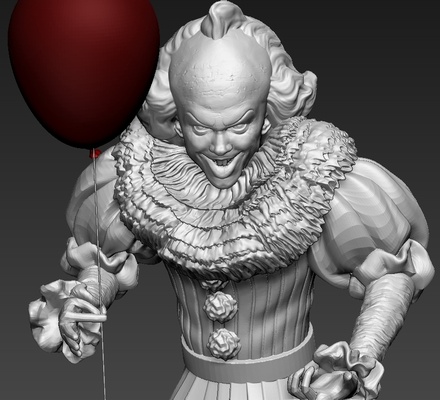 it penny weise clown terror charakter fiktion spiel 3d print model - Mito3D