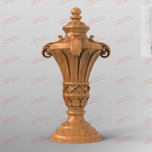 italiano Renacimiento decoración urna florero 4 eje giratorio 3d impresión tallado puerta stl bas alivio artcam cnc base panel 3d print model - Mito3D