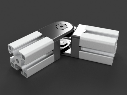 Artikel 4040 Scharnier 2 way Aluminium Profil Verbinder Verschmelzung 360 Licht Teile 3d print model - Mito3D