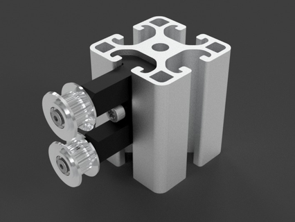 item light gt2 pulleys groove 8 aluminium profile fusion 360 belt clip pulley holde holder parts 3d print model - Mito3D