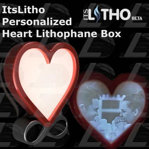 itslitho cœur lithophane boîte lithophanie Saint Valentin 3D print model - Mito3D