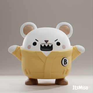 itsmiso 3d printable stl file - bebo anime one piece fanart chibi cute kawaii figurine bear 3d print model - Mito3D