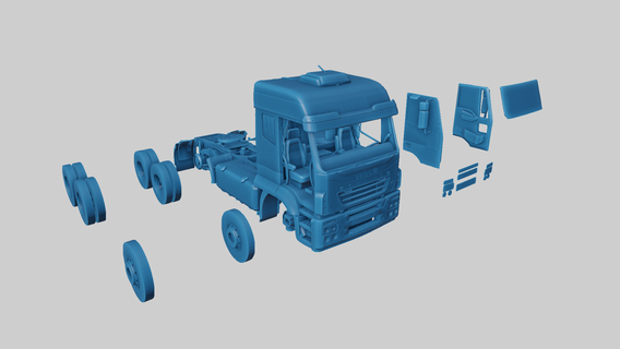 iveco stralis 430 2005 2007 2009 2013 2014 2016 2018 2008 2010 commercial vehicle towing heavy-duty roadside assistance flatbed truck diesel engine 3d print model - Mito3D