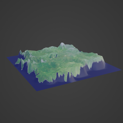 ivory coast karte geografisch terrain welt erde stadt dorf topographie kartographie berg insel landschaft satellit atlas nation land global 3d print model - Mito3D