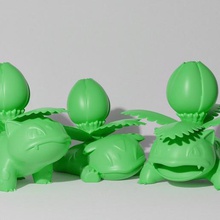 ivysaur 3 parte do pacote de bulbasaur-evo-pack, leia a descrição jogo kanto pokemon shadowbons 3dprintedpokemon bulbasaur venusaur 3d print model - Mito3D