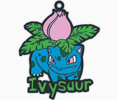 ivysaur keychain pok mon n 0002 first generation 3d printing collectibles customized fans green pink celeste black white light dark accessories design gifts news unique objects piece 3d print model - Mito3D