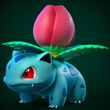Ivysaur Pokémon jogos pokemons Pokemongo saitama luminária maravilha zbrush impressão mewtwo bulbasauro 3d print model - Mito3D