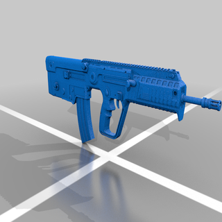 iwi x95 16inch barril Alto detalhe 1 peça arma fogo Israel modelo adereços 3d print model - Mito3D