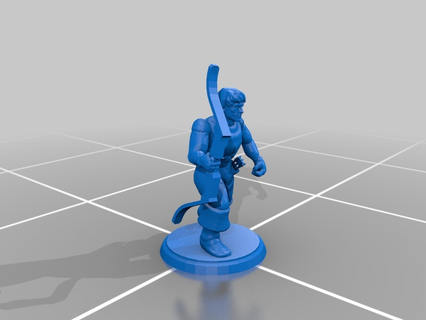 jack's shirtless archer v2 28mm desktophero desktophero3d fantasy miniature games 3d print model - Mito3D