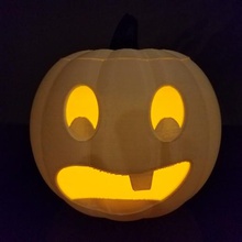 jack-o'-lantern faccia da bambino casa arredamento portalume lume la scultura di zucca ragazzi jack o'lantern jackolantern jack-o-lantern vacanza halloween decorazione dual extursion doppio estrusore candy supporto candela art abbymath 3d print model - Mito3D