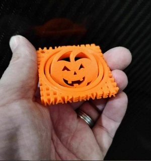 jack o' lantern gimbal chaveiro halloween2023 makerneer impressão colocar chaveiros joalheria chaves 3d print model - Mito3D