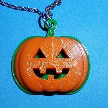 jack-o'-lantern pendant jewelry pumpkin necklace kids jack o lantern jackolantern jack-o-lantern holiday halloween abbymath 3d print model - Mito3D