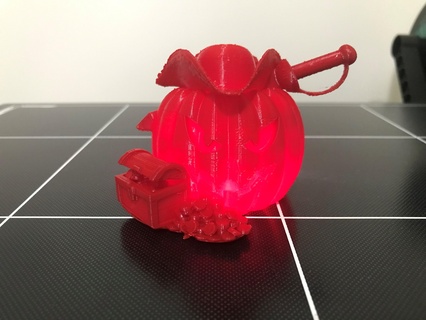 jack o' lantern Pirat Halloween drucken Ort printinplace Kürbis 3d print model - Mito3D