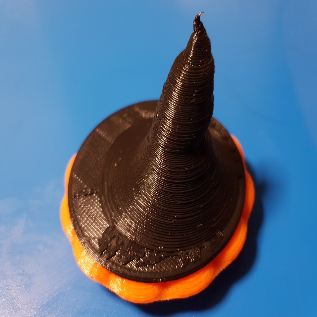 jack-o'-lantern witch hat halloween decoration prop pumpkin jack-o-lantern jack lantern office 3D print model - Mito3D