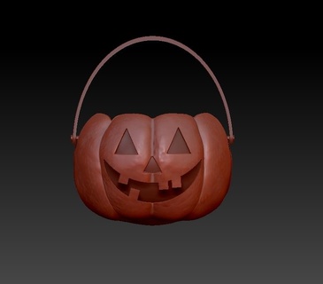 jack-o-lantern bucket pumpkin halloween holiday candy 3d print model - Mito3D