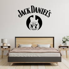 Jack daniel's chitarra parete arte 2d daniels logo whisky bevande bar uomo delle caverne amici festa marca famoso 3d print model - Mito3D