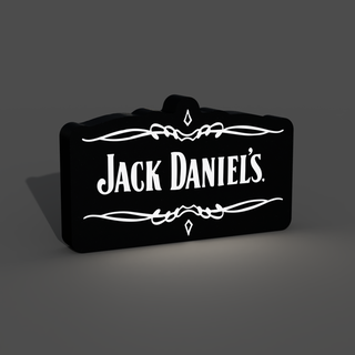 Jack Daniel's logo caja ligera LED lámpara Jack Daniel's whiskies arte fan caja ligera caja led caja luz capa multicolor LED luces luminaria braga3dprint 3d print model - Mito3D