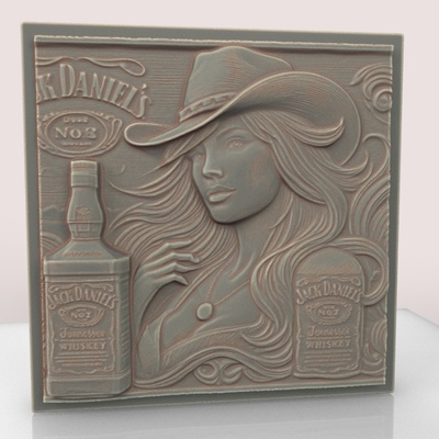 jack daniels femme bas relief figures stl file 10 art 3d modèle cnc routeur soulagement impression buste mur dekor ventilateur sculptures bustes mignonne 3d print model - Mito3D