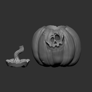 Jack Laterne glücklich Kürbis Kunst Halloween gruslig Carving 3d print model - Mito3D