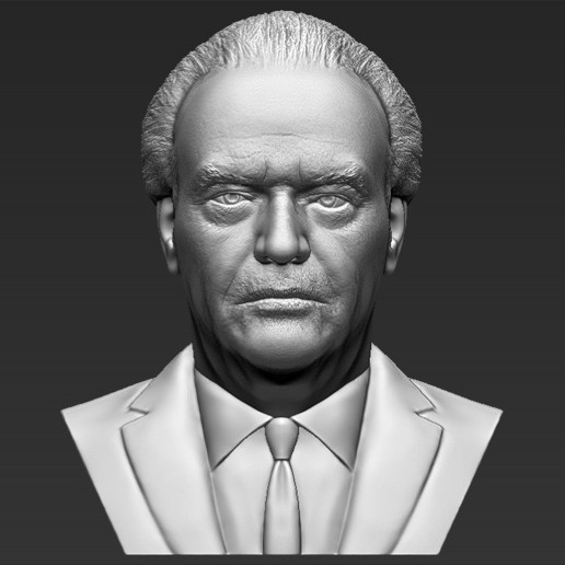 jack nicholson buste de l'impression 3d ready stl, obj formats art brando al pacino niro hollywood hopkins shining coucou nid célèbre célébrité l'acteur 3D print model - Mito3D