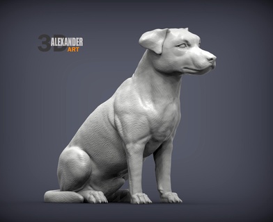 macaco Russell 3d impressão modelo terrier jack russel cão natureza mamífero animal escultura presente esculpir arte esculturas estátua 3d print model - Mito3D