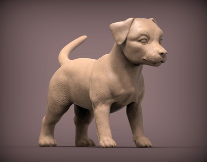 jack russell puppy 3d print model dog nature mammal animal pet sculpture souvenir present sculpt art sculptures printable 3d print model - Mito3D