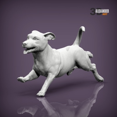 jack russell terrier corriendo 3d impresión modelo arte jack russell perro naturaleza mamífero animal mascota escultura esculpir esculturas estatua 3d print model - Mito3D