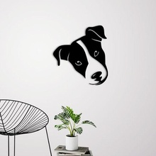 jack russell terrier wall decoration puppy dog face 2d 3d deco art animal interior silhouette 3d print model - Mito3D