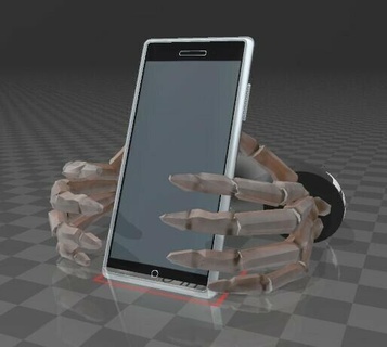 macaco esqueleto phone suporte Bruxas mãos 3d print model - Mito3D