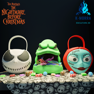 jack skelington caramel halloween sally oogie bogie bucket christmas 3d print model - Mito3D