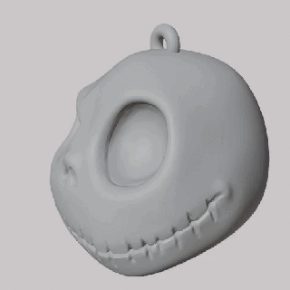 Jack Skellington 3d cabeza llavero colgante pendiente arete 3d print model - Mito3D