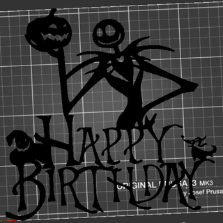 jack skellington happy birthday topper centerpiece party decor nbc oogie boogie zero gift halloween christmas Art nightmare before #jack skelly #nbc #happy #walldecor #jackandsally #nightmarebeforechristmas cake 3d print model - Mito3D