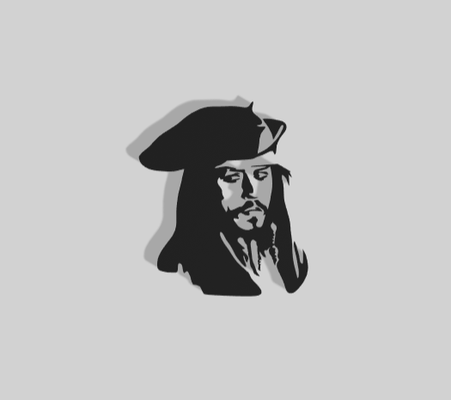 jack sparrow decoration - 2d art home house bedroom deco room study magnets pirates black pearl ships patch hook caribbean 3d print model - Mito3D