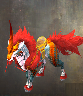 jackal kirin dragon gw2 guild guilwars samoyede dog wolf sanctuary guard 3d print model - Mito3D