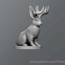 jackalope jogo brinquedo tampo de mesa masmorras e dragões dnd animais 3d print model - Mito3D