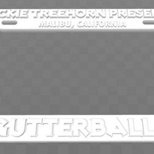jackie treehorn presents - gutterballs license plate frame big lebowski art signs logos 3d print model - Mito3D