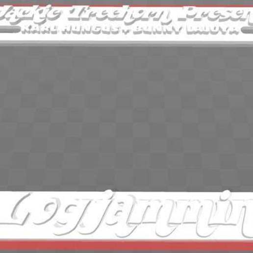 jackie treehorn präsentiert - logjammin' license plate frame big lebowski Kunst Anzeichen logos 3D print model - Mito3D