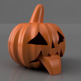 jacko lantern halloween - sticking tongue pumpkin trick treat teal light holder candle tea 3d print model - Mito3D