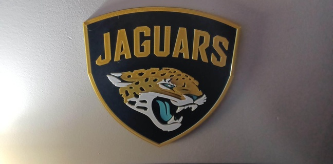 jacksonville jaguars plaque keyhole jags nfl football mancave logo florida america american 3d print model - Mito3D