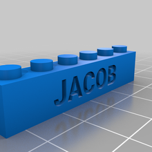 jacob brickmy customized lego compatible text bricks signs_logos 3d print model - Mito3D