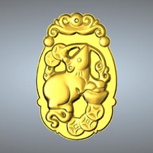 jade carving chinese zodiac jewelry pendant 3d print model - Mito3D