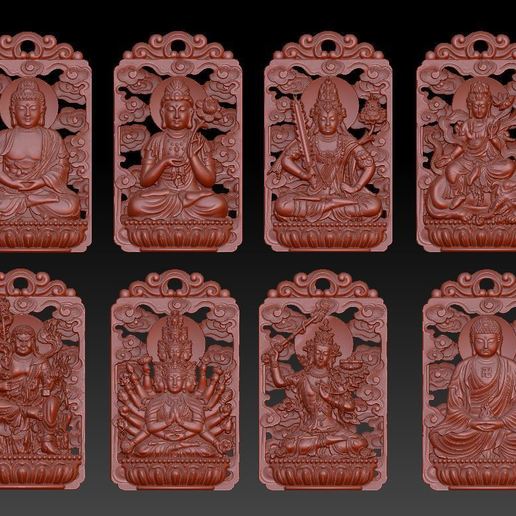 jade sculpture du zodiaque saint patron de huit saints patrons bijoux pendentif 3D print model - Mito3D