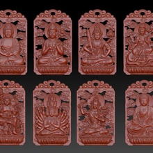 jade carving zodiac patron saint eight saints jewelry pendant 3d print model - Mito3D