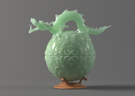 jade dragon chinese ball 3d model carving panlong cultural relics architectural decoration 3d print model - Mito3D