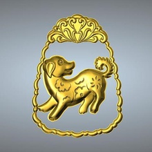 jade línea carvingzodiac colgante 11 de perro joyería 3d print model - Mito3D
