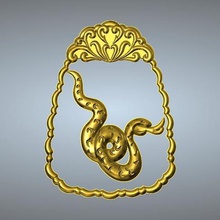 jade línea carvingzodiac colgante 6 de la serpiente gadget 3d print model - Mito3D