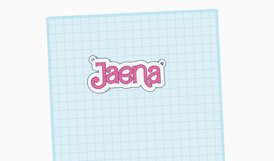 jaena nameplate jewelry necklace diy stl barbie custom 3d print model - Mito3D